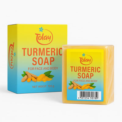 Tolay Turmeric Soap – Brightening & Deep Cleansing Bar for Face and Body, with Natural Turmeric, Honey & Shea Butter for Smooth, Glowing Skin