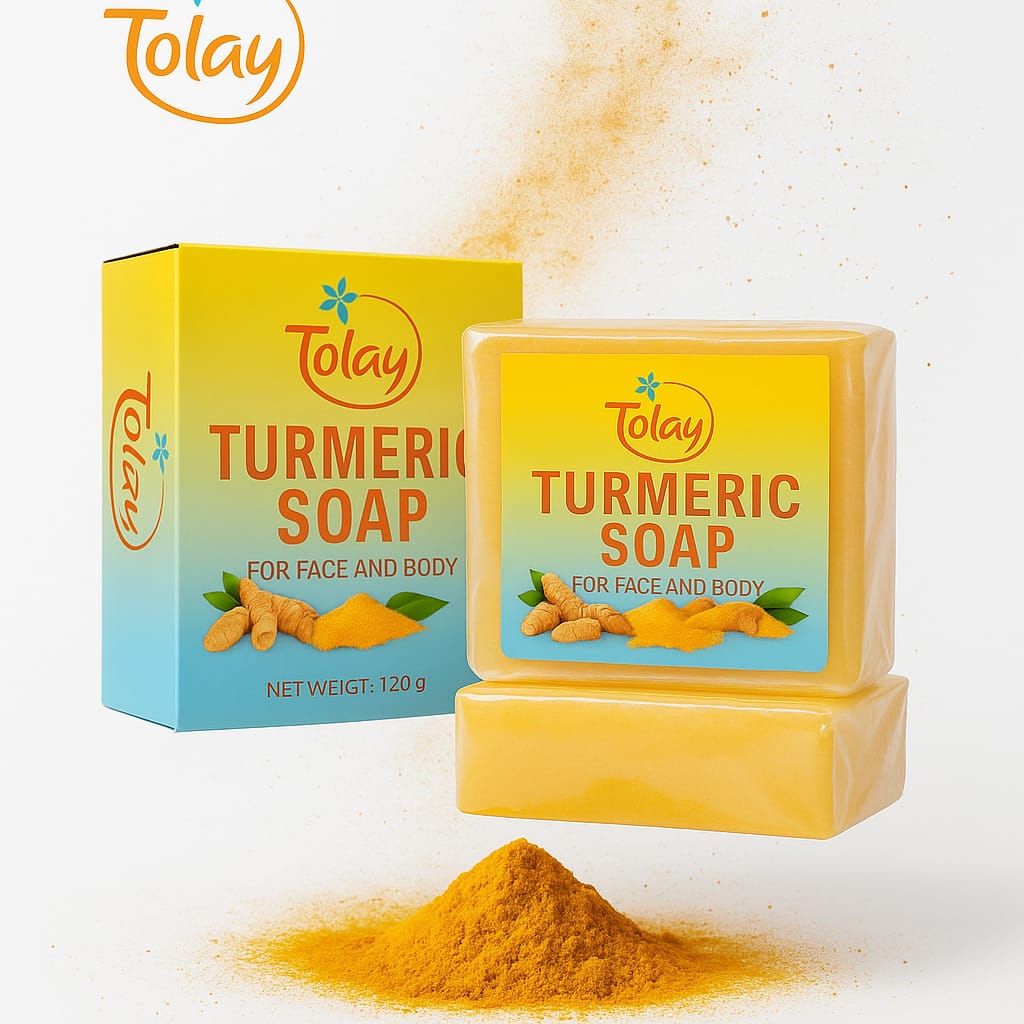 Tolay Turmeric Soap – Brightening & Deep Cleansing Bar for Face and Body, with Natural Turmeric, Honey & Shea Butter for Smooth, Glowing Skin