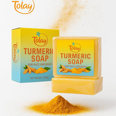 Tolay Turmeric Soap – Brightening & Deep Cleansing Bar for Face and Body, with Natural Turmeric, Honey & Shea Butter for Smooth, Glowing Skin